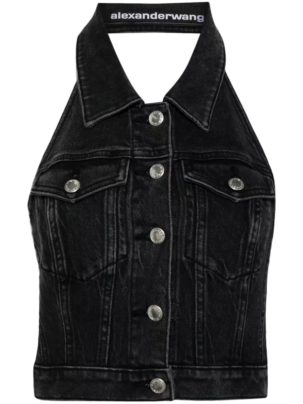 Affordable Alexander Wang halterneck denim top Women 0114