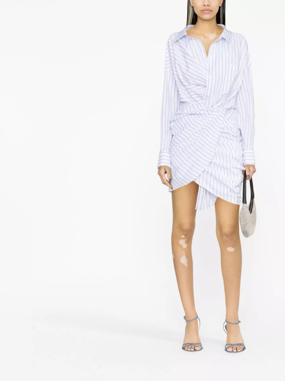 Cheap Alexander Wang striped asymmetric shirt dress Women 0120