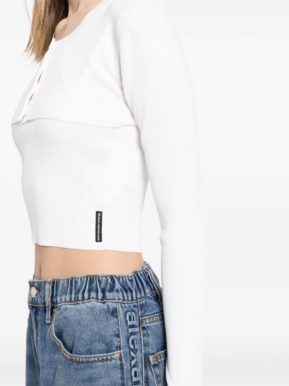 Cheap Alexander Wang cut-out long-sleeved cropped top Women 0120