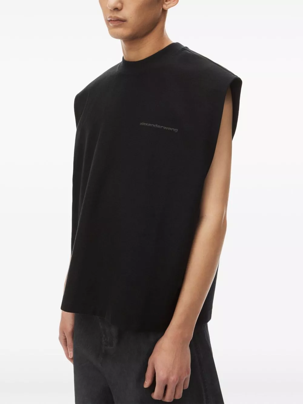 Cheap Alexander Wang logo-embossed cotton tank top Men 0130