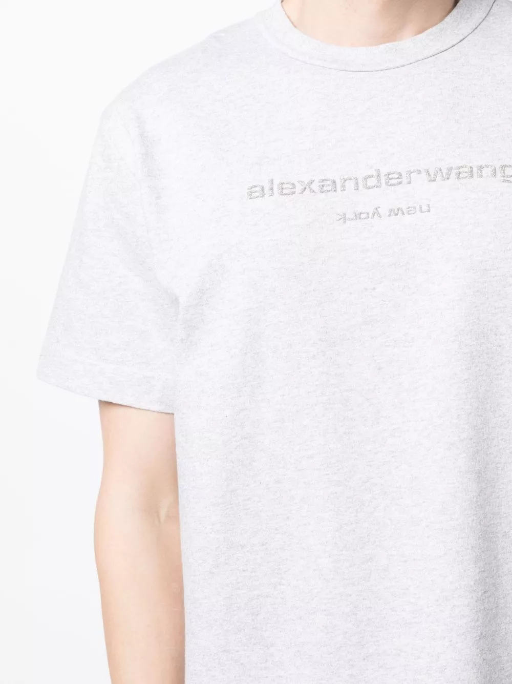 Affordable Alexander Wang glitter-effect short-sleeve T-shirt Women 0122