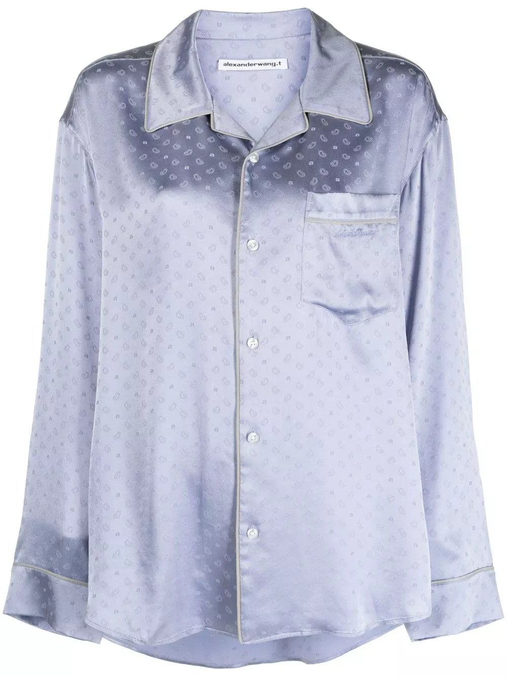 Affordable Alexander Wang logo-embroidered silk-jacquard shirt Women 0114