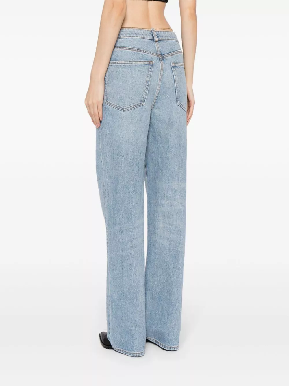 Affordable Alexander Wang cable-chain link cotton straight jeans Women 0114