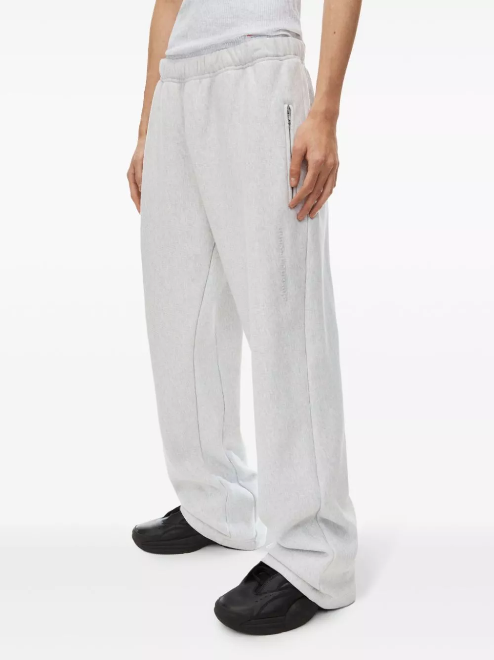 Affordable Alexander Wang logo-embossed wide-leg track pants Men 0124