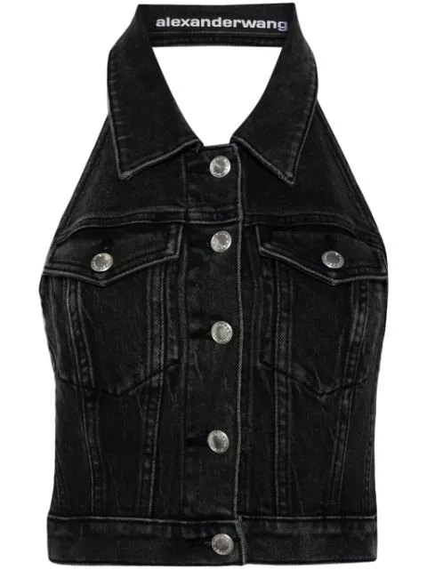 Alexander Wang halterneck denim top Women 0114