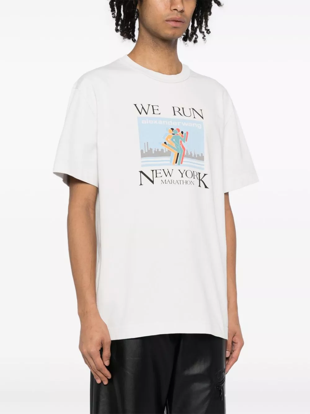 Affordable Alexander Wang Marathon graphic-print cotton T-shirt Men 0115