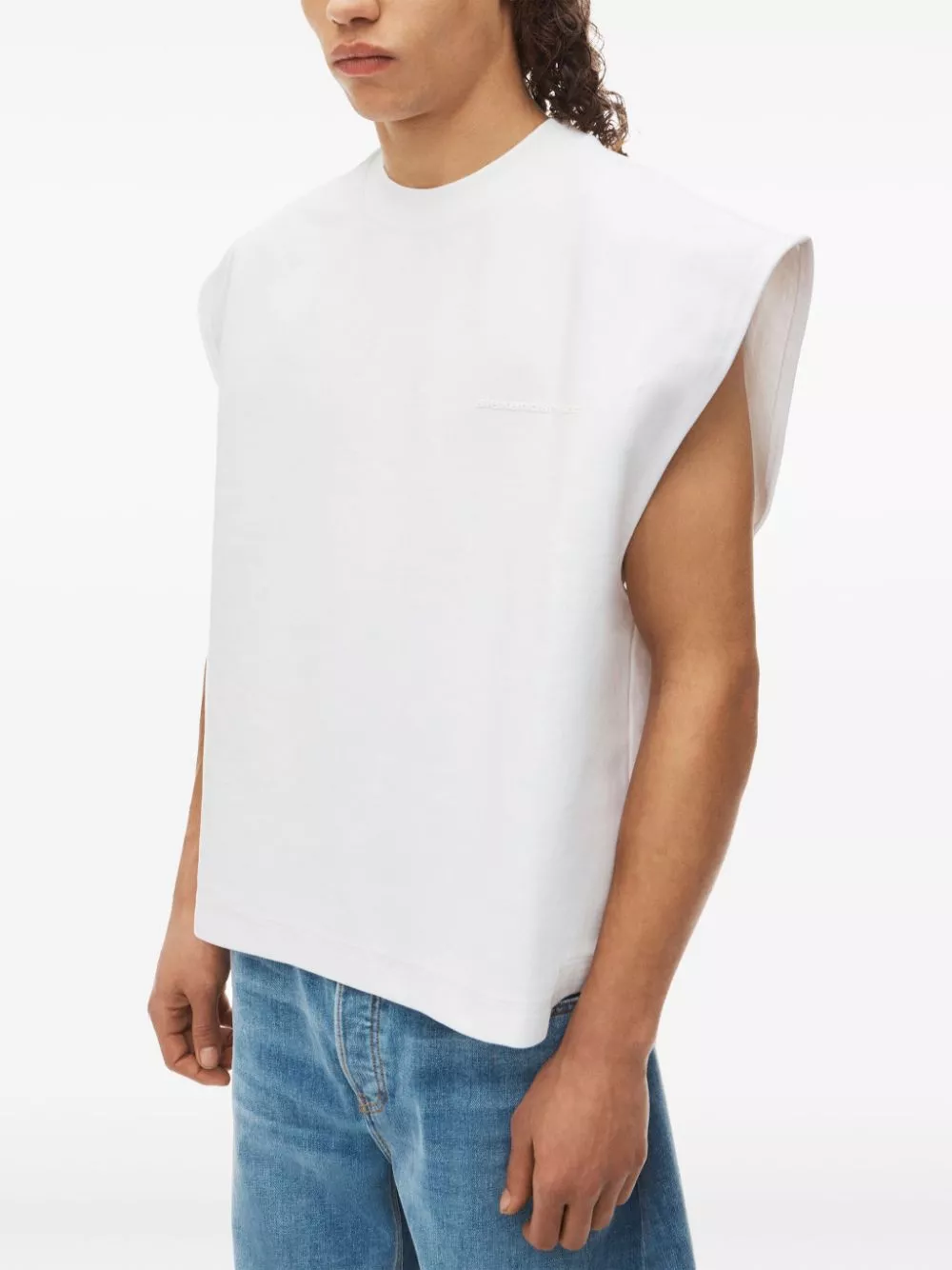 Cheap Alexander Wang logo-embossed cotton tank top Men 0115