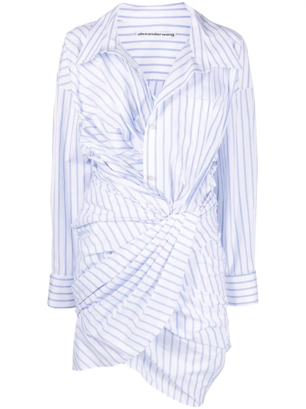 Cheap Alexander Wang striped asymmetric shirt dress Women 0120