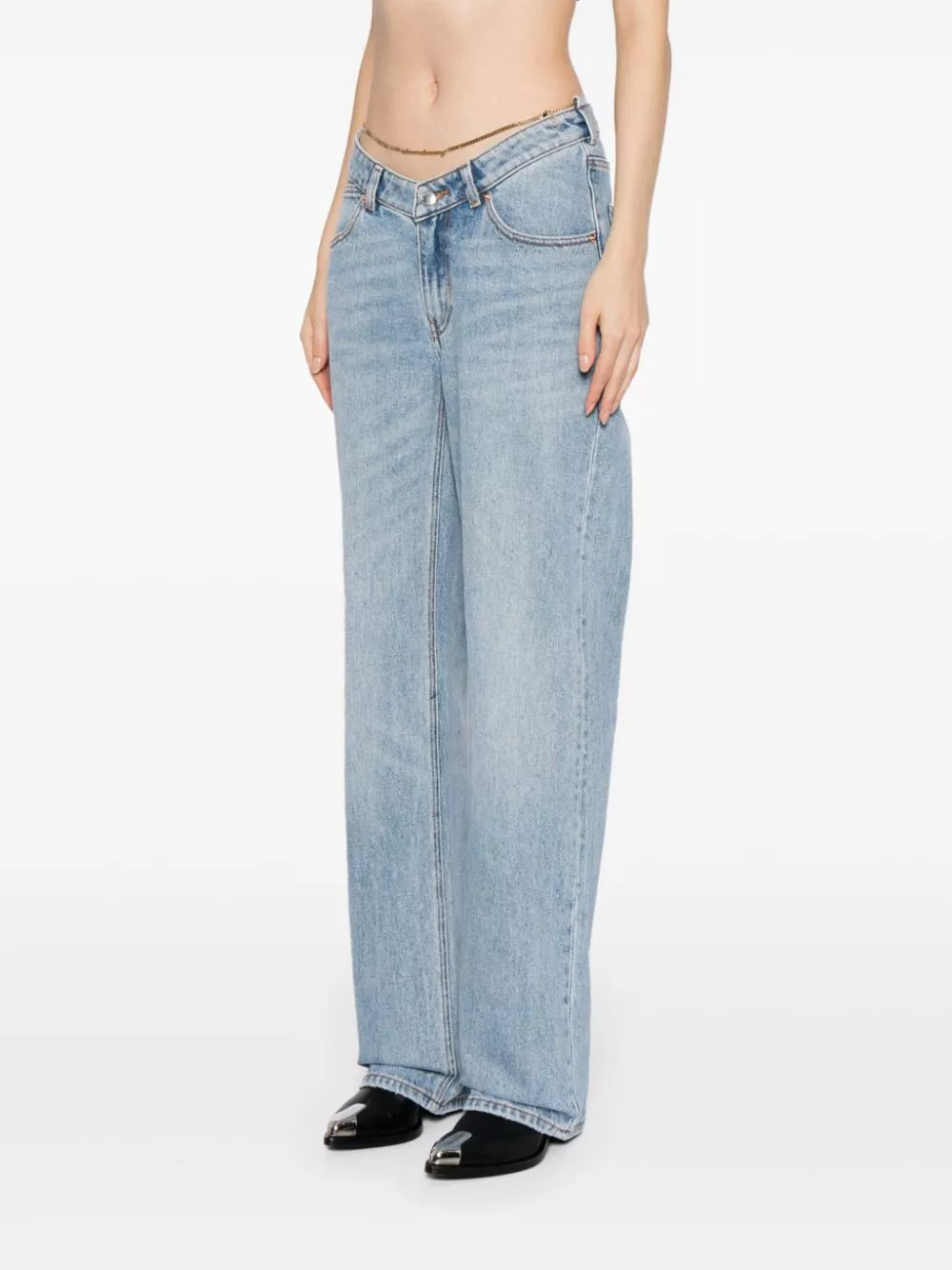 Affordable Alexander Wang cable-chain link cotton straight jeans Women 0114