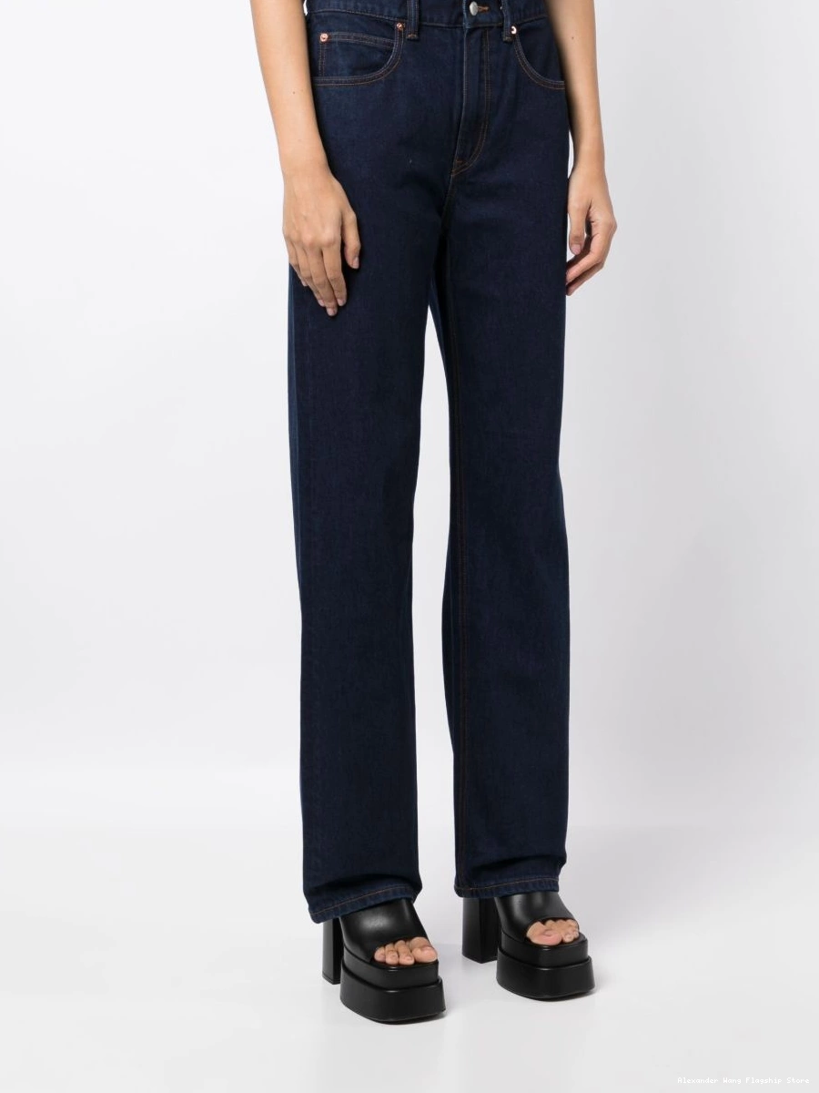 Affordable jeans mid-rise Ez Alexander Women Wang straight-leg 0214