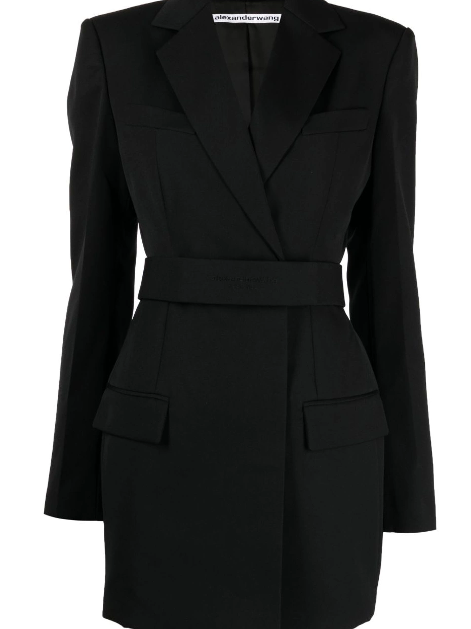 Affordable Alexander logo-embroidered Women blazer Wang belted dress 0224