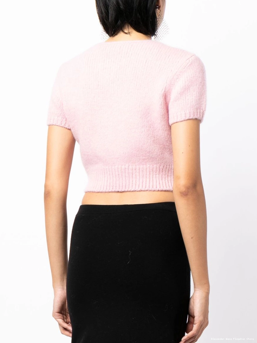 Cheap cropped chain-detail Wang top Women Alexander knitted 0212