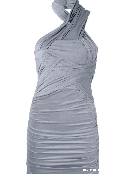 Women ruched Wang minidress halterneck Alexander 0228