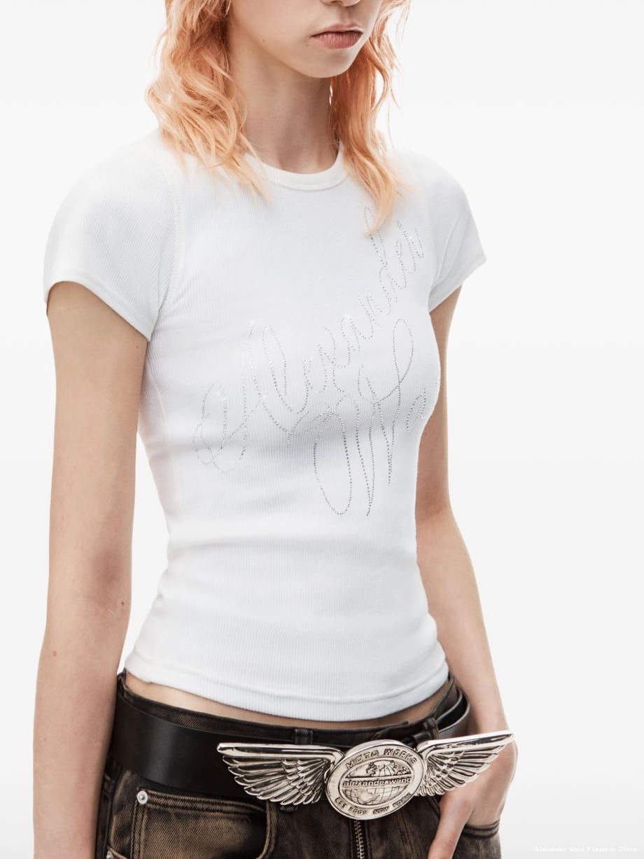 Affordable Women cotton Alexander Wang T-shirt logo-print 0227