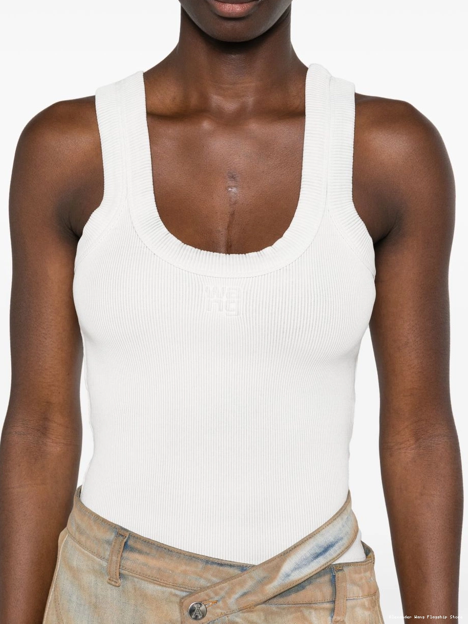 Affordable logo-applique ribbed Women tank Wang top Alexander 0222