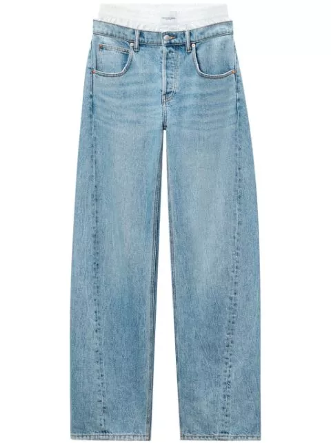 Affordable Alexander Wang layered wide-leg jeans Women 0201