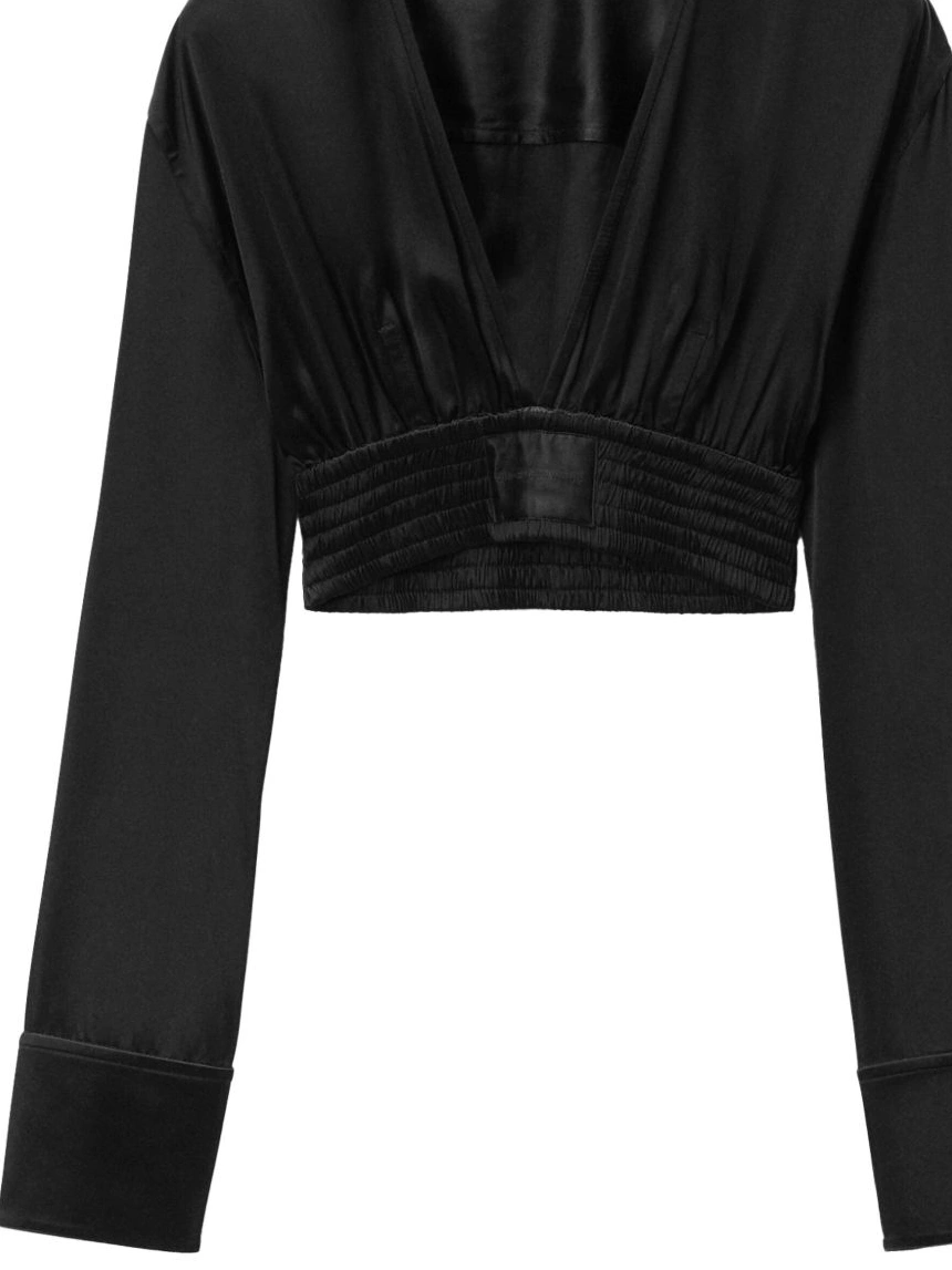 Cheap Women Wang Alexander cropped long-sleeve blouse 0210