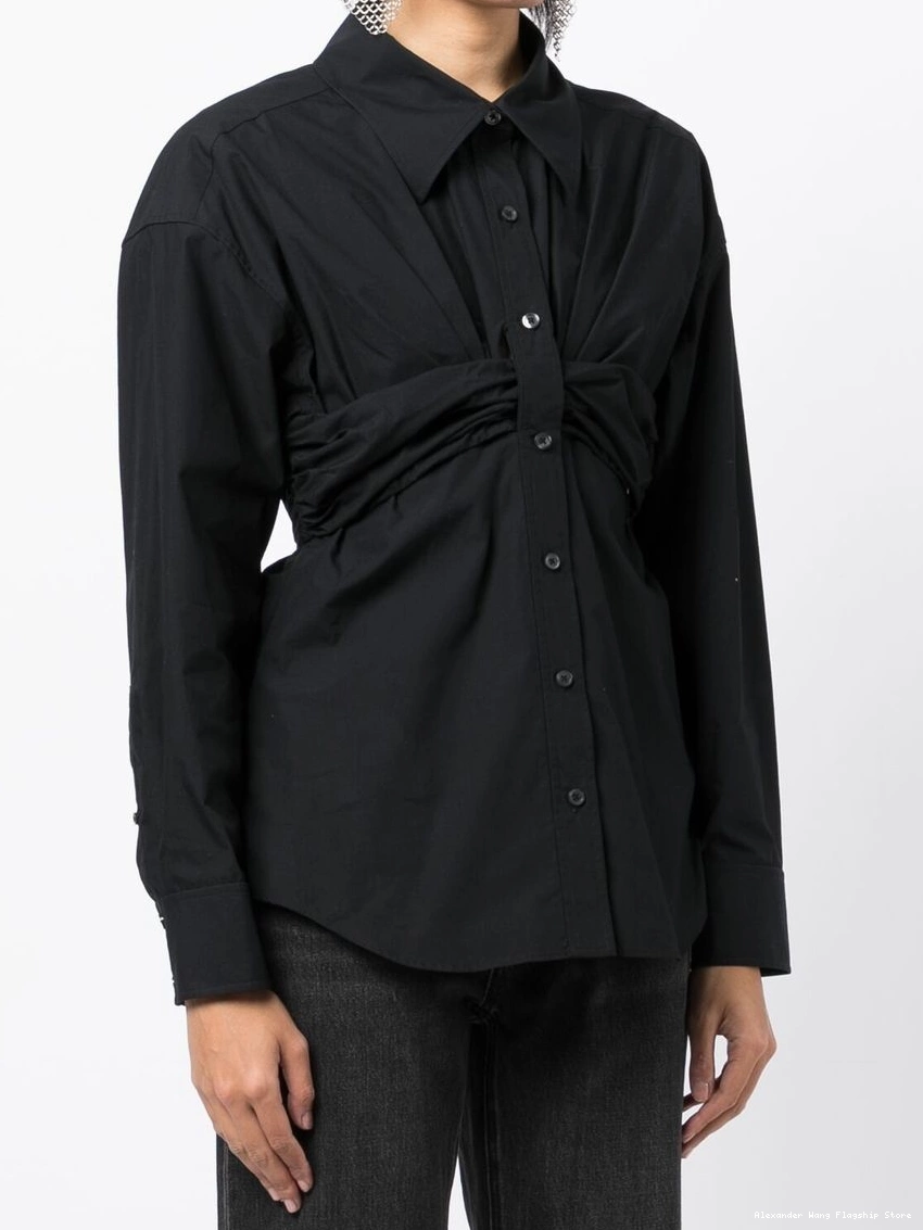 Affordable Women ruched-detail Wang Alexander cotton shirt 0213