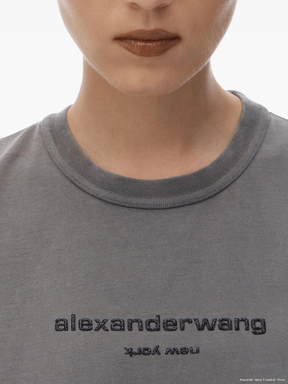 Cheap Wang logo-applique T-shirt shrunken Alexander Women 0221