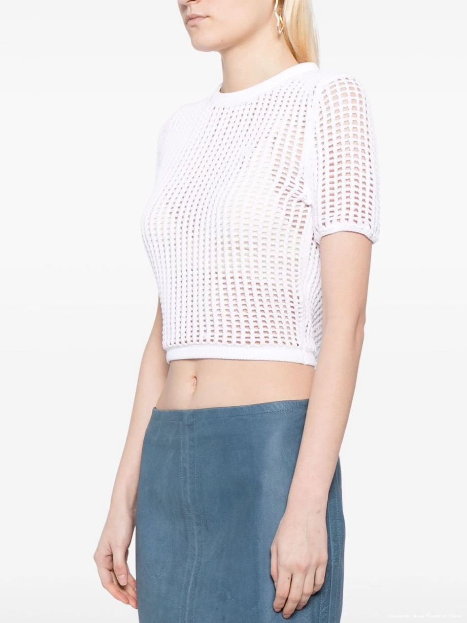 Cheap cropped open-knit Alexander top Women Wang 0228