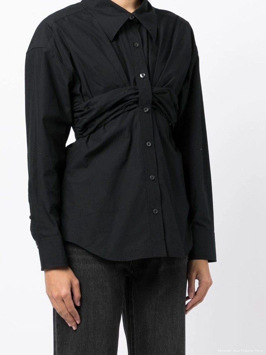 Affordable Alexander Women shirt cotton Wang ruched-detail 0211