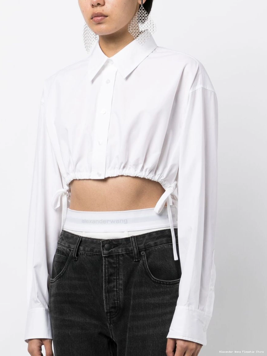 Affordable Women drawstring Alexander Wang shirt cropped 0228