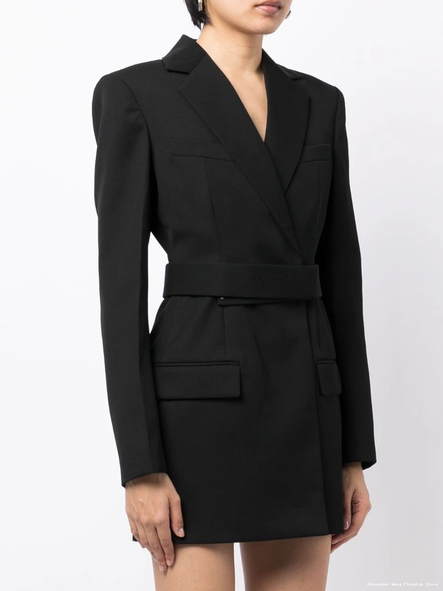 Cheap dress belted Wang logo-embroidered Women Alexander blazer 0211