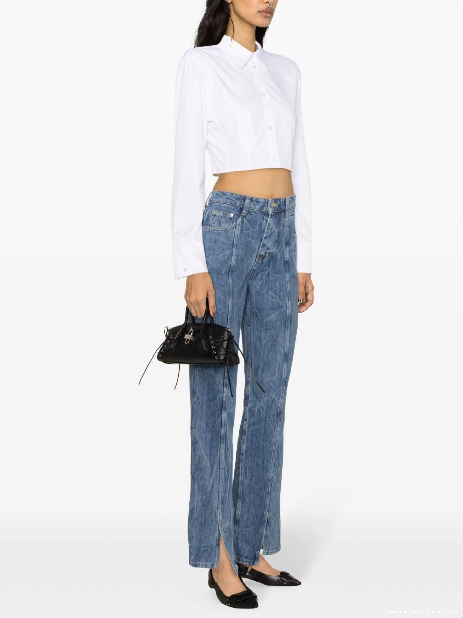 Affordable Wang boned shirt Women cropped Alexander 0228