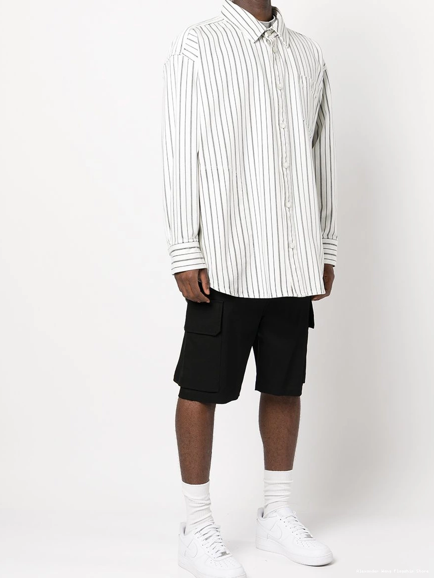 Affordable cotton Women oversized shirt Alexander Wang striped 0218