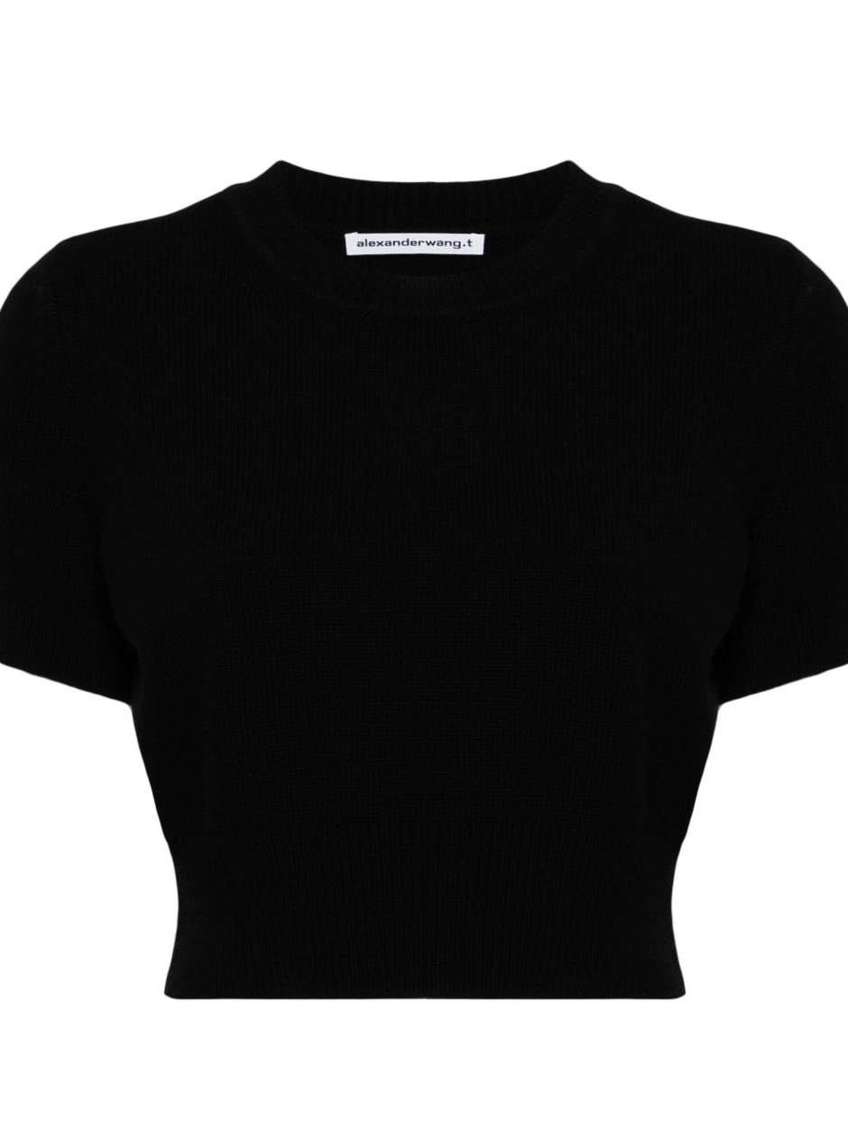 Affordable Alexander Women top Wang knitted logo-embossed 0226