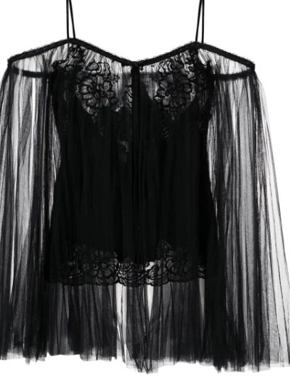 Wang Women charmeuse tunic top lace-embroidered Alexander 0211