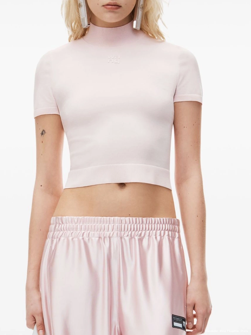 Affordable Alexander Wang logo-embossed knitted top Women 0208