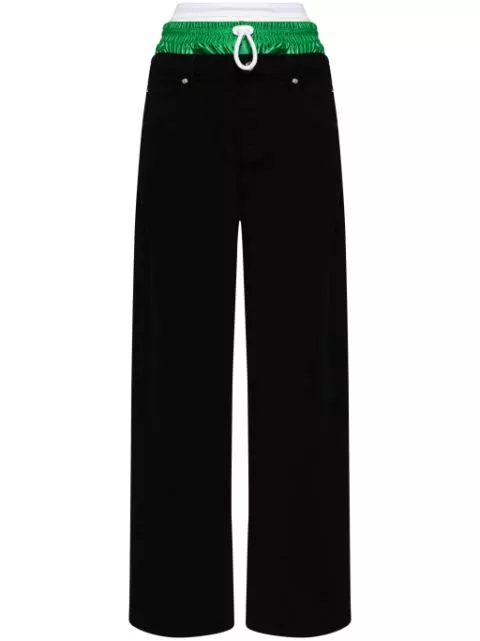 Affordable Alexander Wang layered-waist straight-leg jeans Women 0201