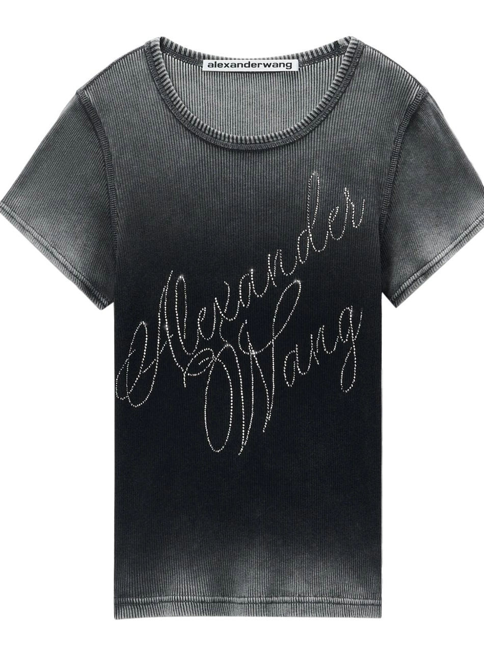 Affordable Alexander Hotfix Cursive-logo T-shirt cotton Women Wang 0216