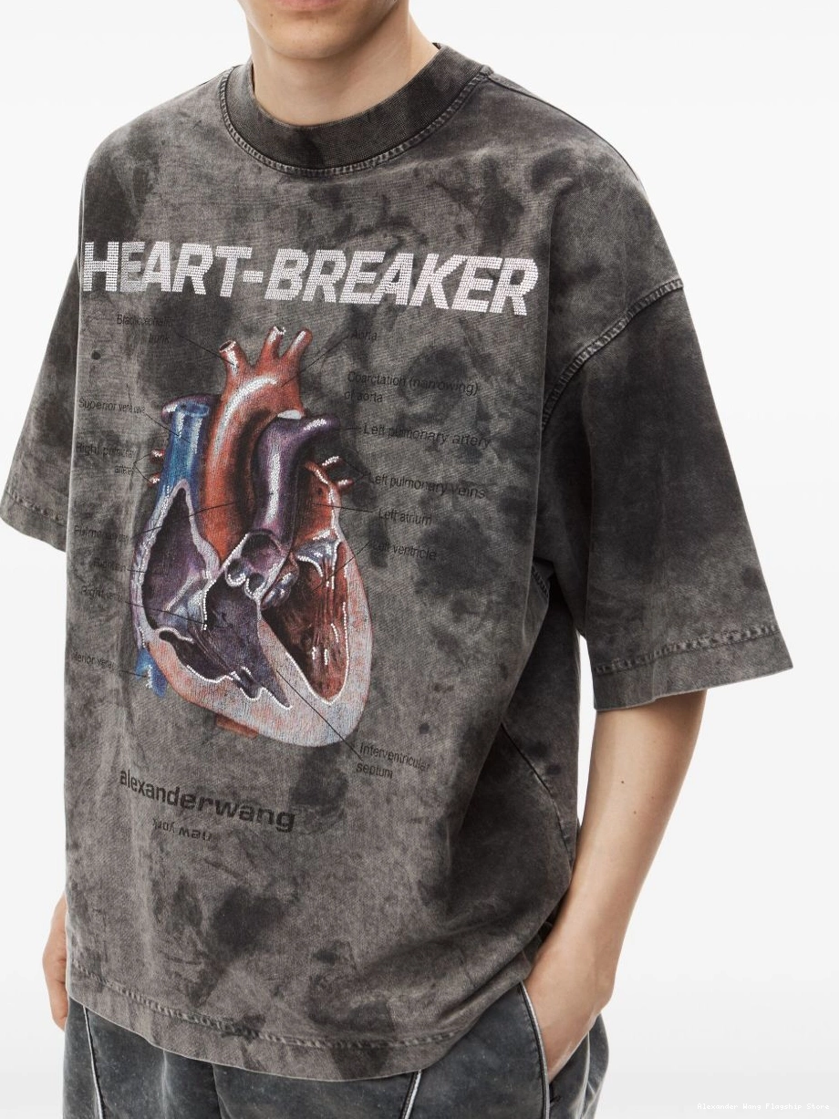 Cheap Wang T-shirt Heartbreaker Alexander Women graphic-print cotton 0226