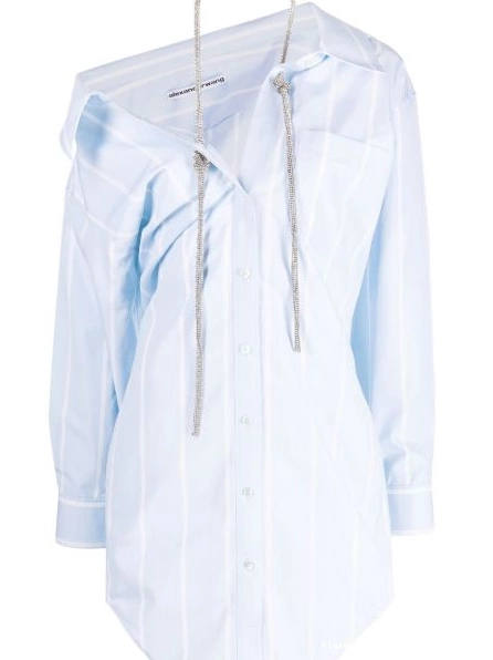 Affordable dress Alexander striped crystal-embellished Women shirt Wang 0222