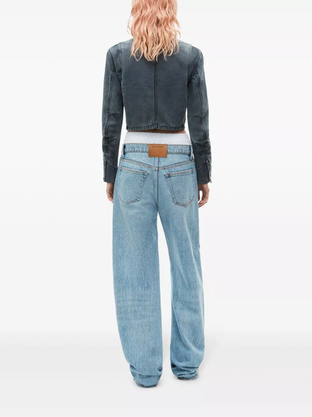 Affordable Alexander Wang layered wide-leg jeans Women 0201