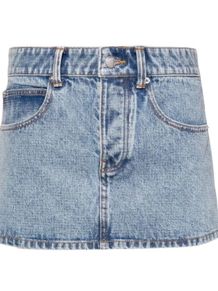 Affordable denim mini skirt Alexander crystal-embellished Women Wang 0227