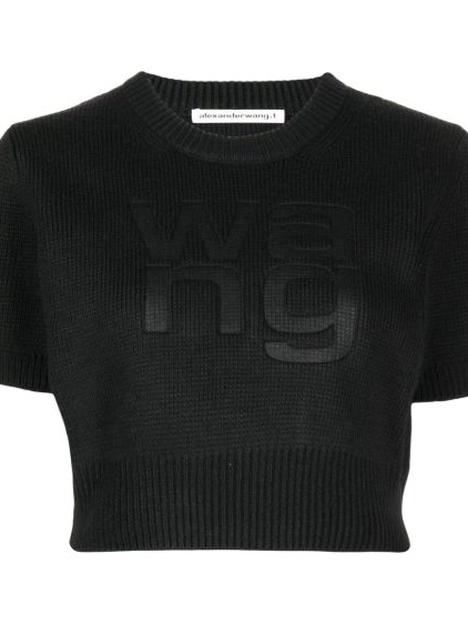 Cheap knitted T-shirt Alexander logo-debossed Wang Women 0225