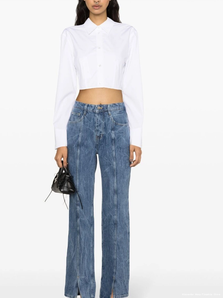 Affordable Wang boned shirt Women cropped Alexander 0228