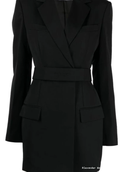 Cheap dress belted Wang logo-embroidered Women Alexander blazer 0211