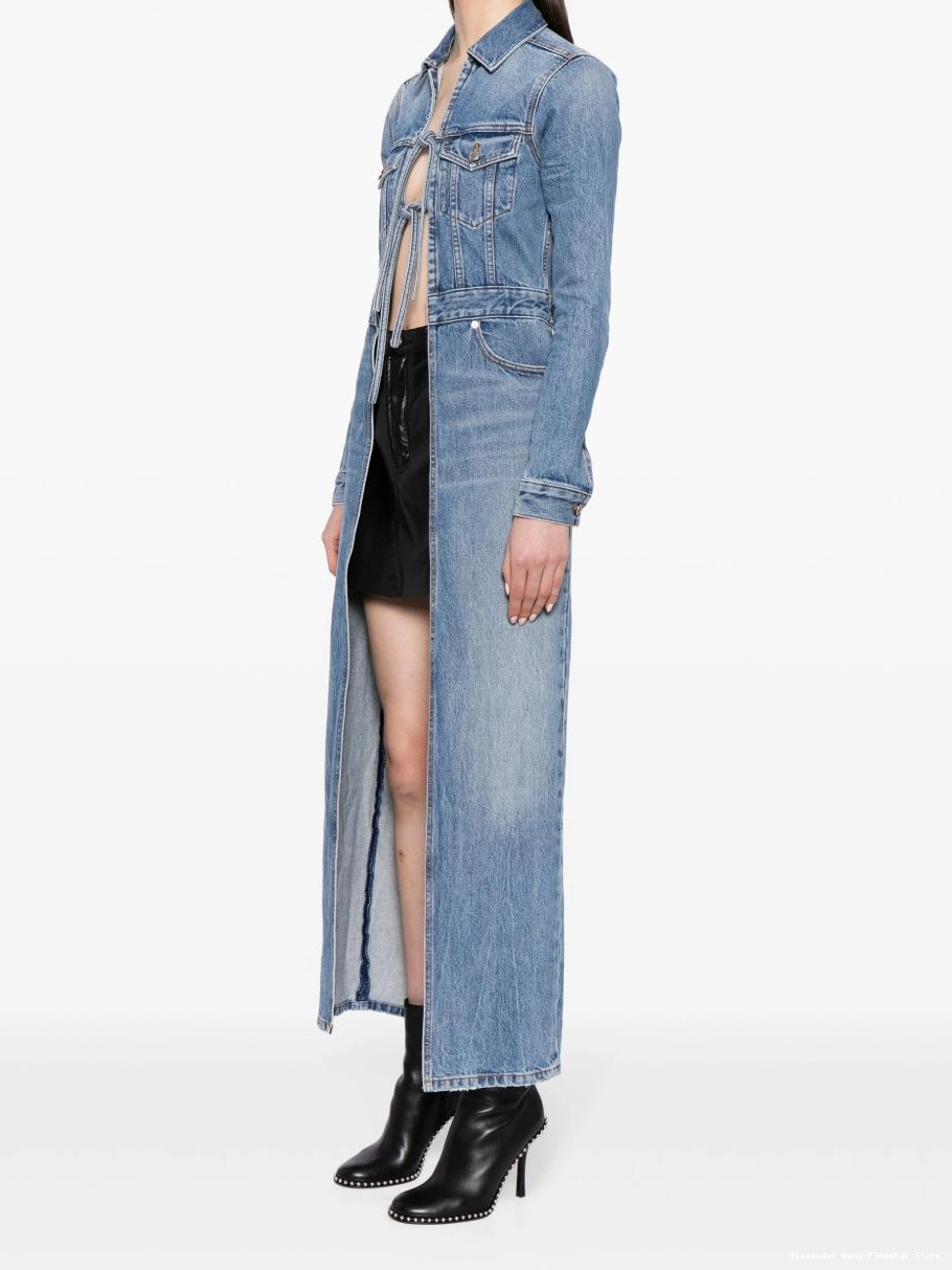 Affordable Wang trucket coat Women denim Alexander tie-front 0220