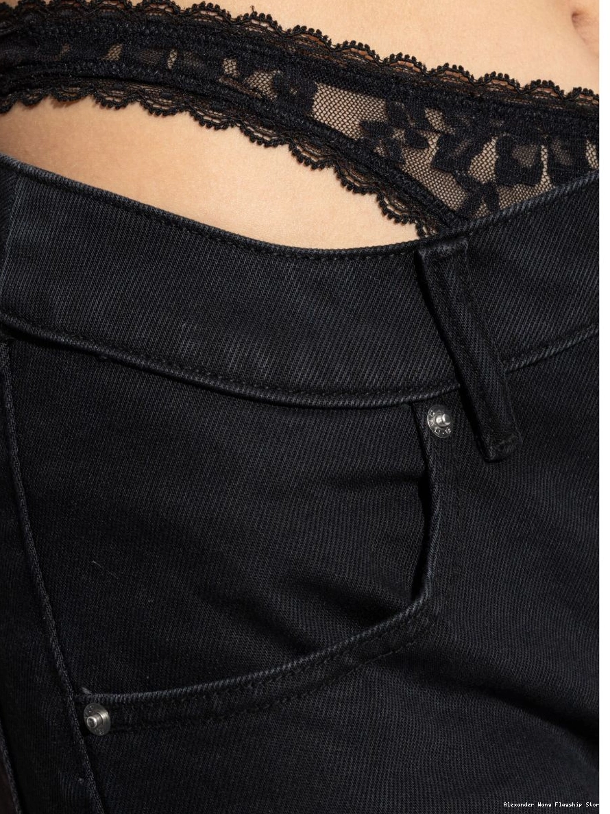 Affordable Alexander Wang straight Women lace-detailing jeans 0216