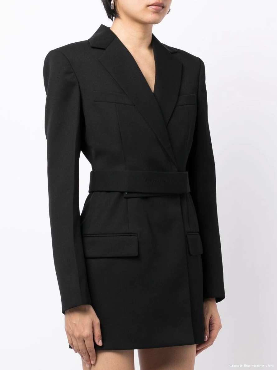 Affordable Alexander logo-embroidered Women blazer Wang belted dress 0224