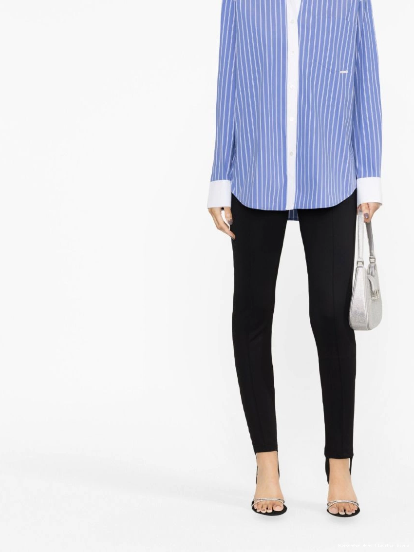 Affordable Wang long-sleeved Alexander Women stripe-print shirt 0223