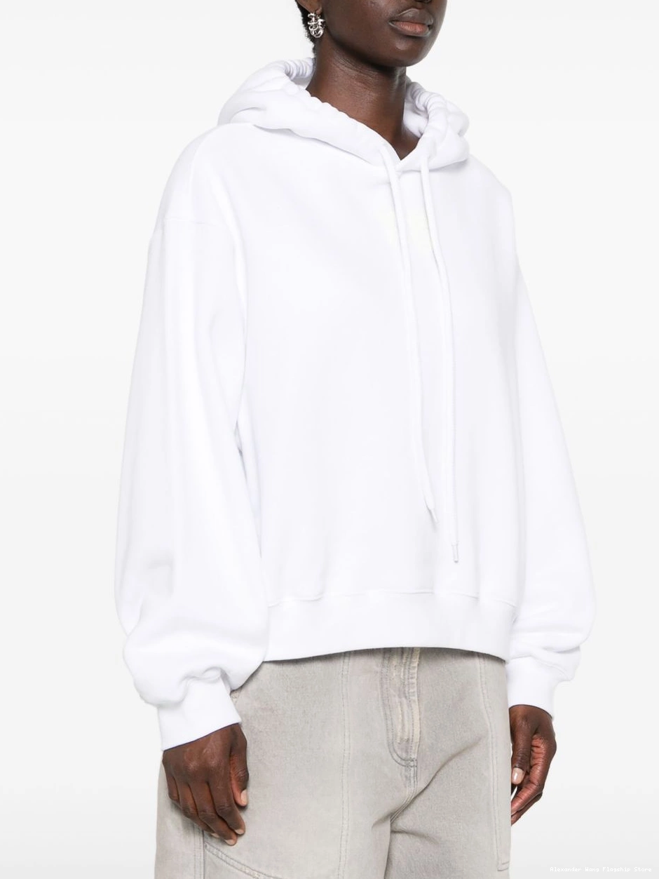 Affordable Alexander logo-print Wang Women hoodie cotton 0219