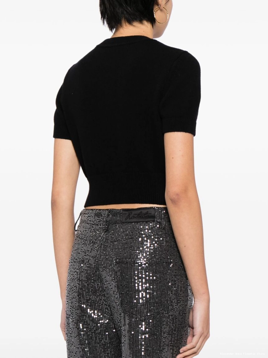 Affordable Alexander Women top Wang knitted logo-embossed 0226