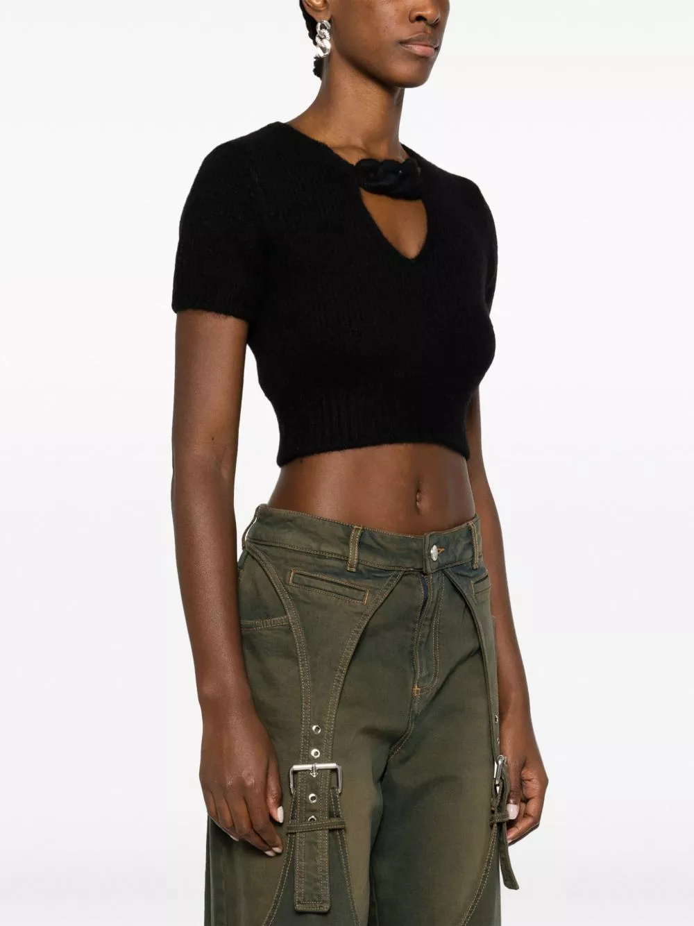 Cheap Alexander Wang chain-detail cropped knitted top Women 0205