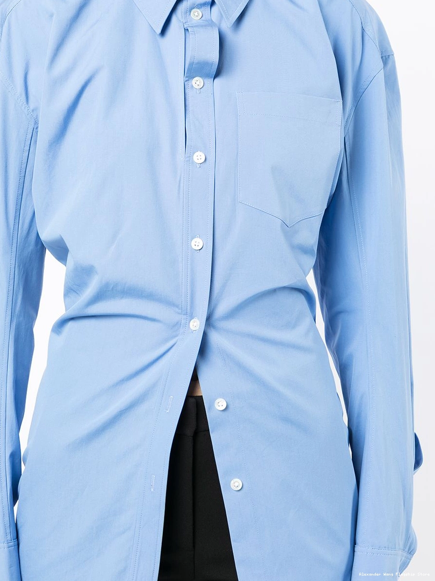 Affordable button-up Wang Women Alexander shirt ruched 0217