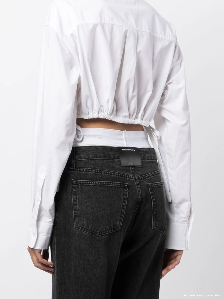 Affordable Women drawstring Alexander Wang shirt cropped 0228